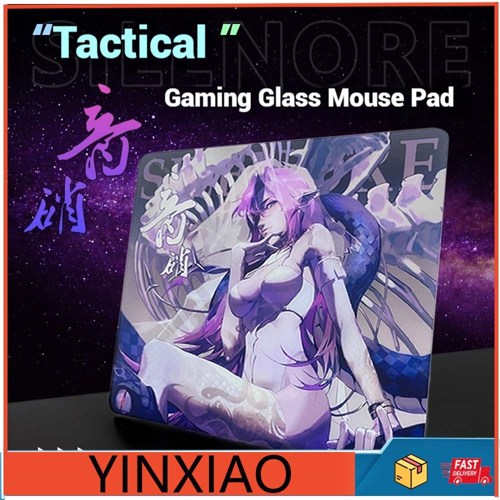 Yunlinking Audio Nitrate Micro Etching Gaming FPS แผ่นรองเมาส์กระจกสําหรับเล่นเกม