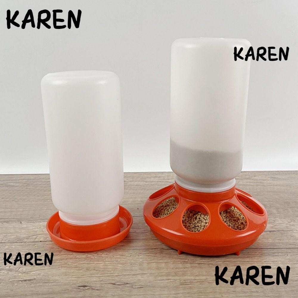 Karen เครื่องให้อาหารสัตว์ปีก, เครื่องจ่ายอาหารน้ําลูกไก่พลาสติกข้น, สีแดงที่มองเห็นได้ขนาดใหญ่-ความจุถังให้อาหารภาชนะไก่