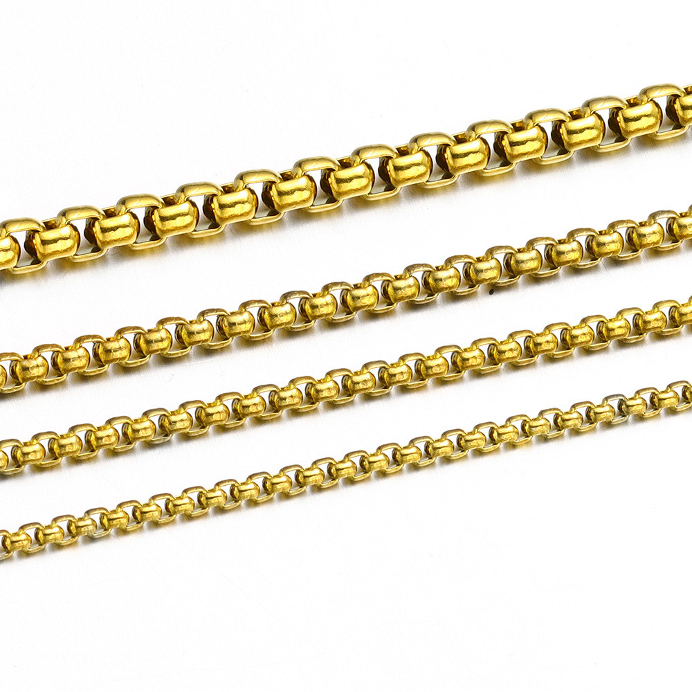 45ซม.-70ซม.Menผู้หญิงสแตนเลสสแควร์สร้อยคอโซ่มุกแถบแนวโน้มไทเทเนียมเหล็กสร้อยคอผู้ชายเครื่องประดับชายของขวัญ - รูปที่ 2