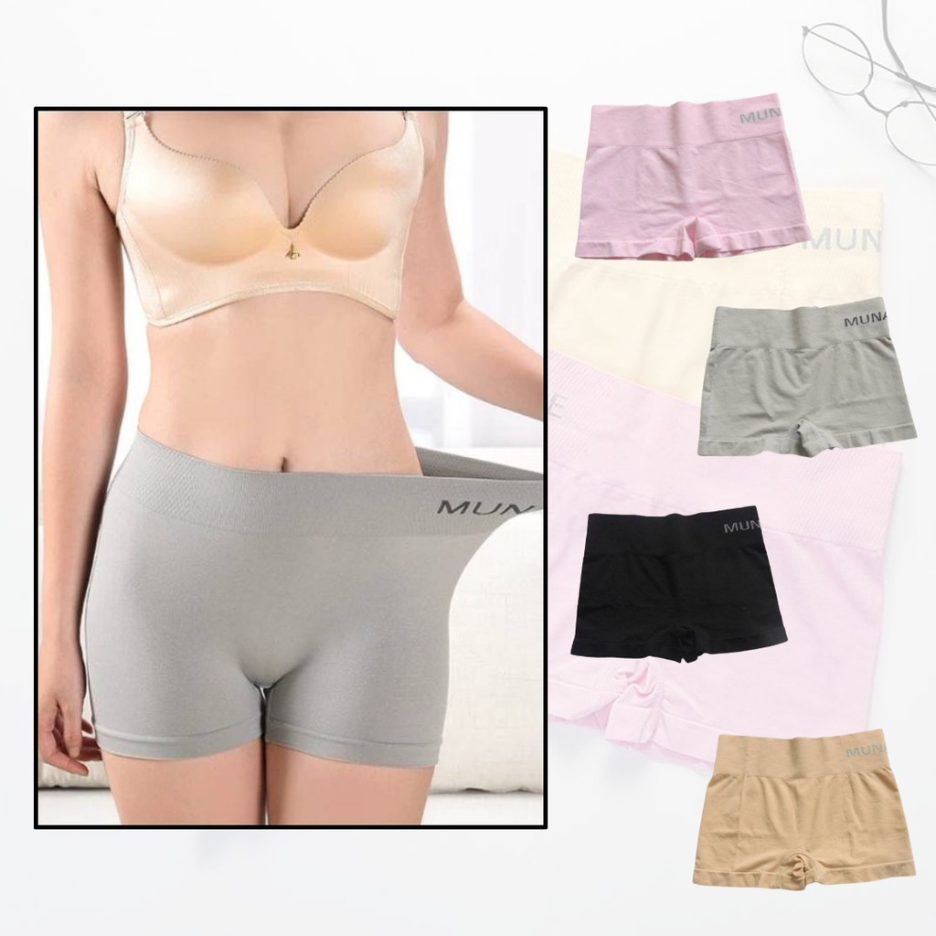 NK_HOME1 กางเกงชั้นในสตรี boxer สเตย์ ใส่สบาย ระบายอากาศ ผ้ายืดหยุ่น ฟรีไซส์ 26-38 นิ้ว ชนิดขาสั้น