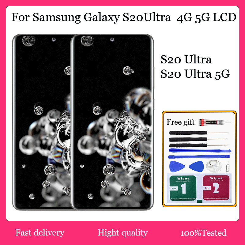 หน้าจอสัมผัส LCD และดิจิทัล 6.9 นิ้ว; S20 Ultra สําหรับ Samsung Galaxy S20 Ultra 4G 5G G988 SM-G988 