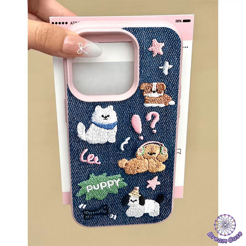 การ์ตูนลูกสุนัขลูกแมวหนังผิวสัมผัสนุ่ม เคส IPhone 17 Air 15 11 13 16 14 12 Pro Max 16 14 8 7 15 Plus 8Plus XR X XS Max