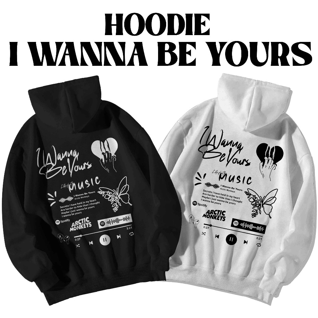 🔥ผ้าฝ้าย Hoodie👕 [ETIC Hoodie] I WANNA BE YOURS  M-3XL