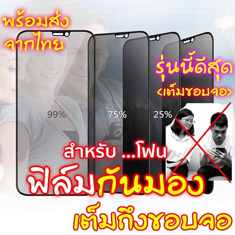 [มีกันขอบ] ฟิล์มกันมอง สำหรับiPhone 14 13,12 pro max 11 mini ฟิล์มกันเสือก ไอโฟน X 8 6 6s Plus 7 XS 