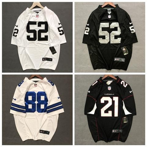 Free Custom ชื่อและหมายเลขNFL Rugby Jersey American Football Street Sports พิมพ์เสื้อยืดแขนสั้น Hip Hop Plus Siz