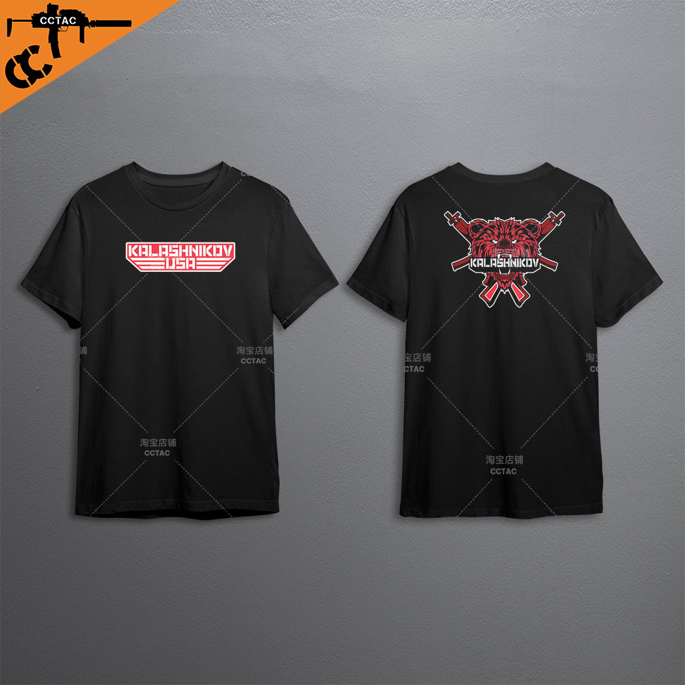 Kalashnikov เสื้อยืดลําลองผู้ชายแขนสั้น BEAR SHIRT AK47 AK102 KR103