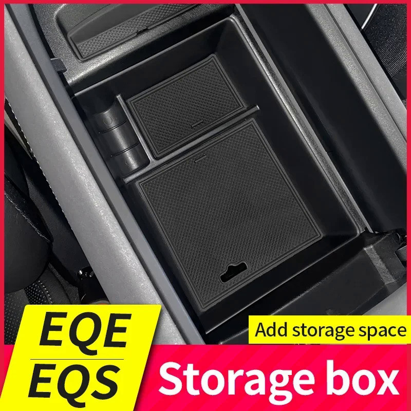 Car Organizer Box for Mercedes Benz AMG EQS SUV EQE 350 450+ 2022 2023 Armrest Storage Center Consol
