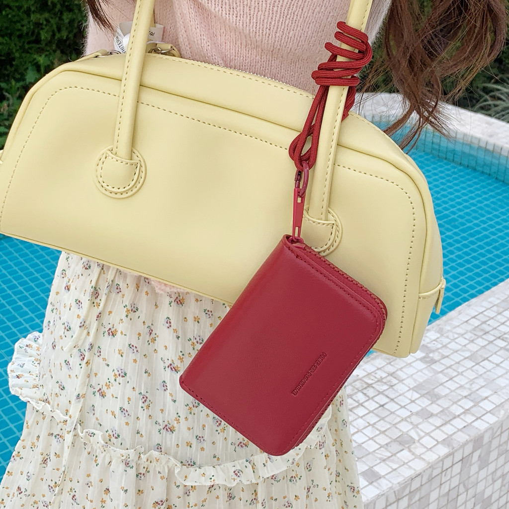 สไตล์เรียบง่ายสั้นผู้หญิงกระเป๋าหลายบัตรกรณีความจุขนาดใหญ่สะดวกสามารถฮังบนคอซิปกระเป๋า - รูปที่ 2