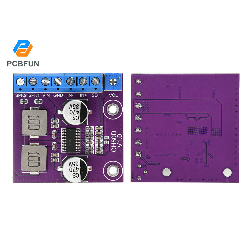 Pcbfun CH80D 80W สเตอริโอ Serial Class-D เครื่องขยายเสียงสัญญาณเสียงช่องเดียว DC 5-26V