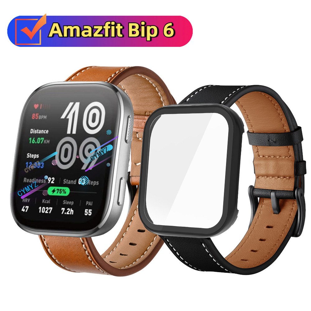 สายหนังสาย Amazfit Bip 6 สําหรับสาย Amazfit Bip6 สายรัดข้อมือกีฬา Amazfit Bip 6 เคสปกป้องหน้าจอ