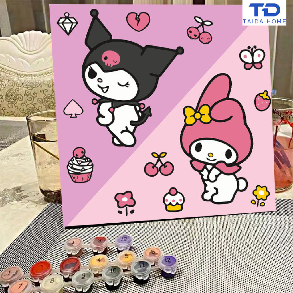 [มีเฟรม] 20*20 ซม ระบายสีตามตัวเลข ภาพวาดตกแต่งอะคริลิก ของเล่นวาดภาพ ของขวัญเด็ก กระตุ้นจินตนาการ