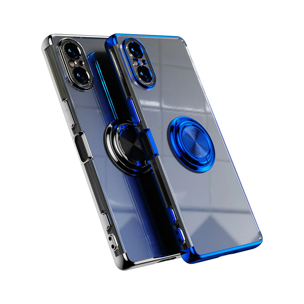 Slim ชุบเคสโทรศัพท์แม่เหล็กสําหรับ Sony Xperia 10 5 1 ACE VI V IV III II แหวนโลหะ Kickstand Cover