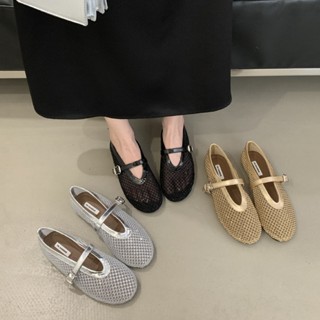 ตาข่ายแบนฝรั่งเศส Mary Jane รองเท้าผู้หญิงรองเท้า2025ใหม่ฤดู…