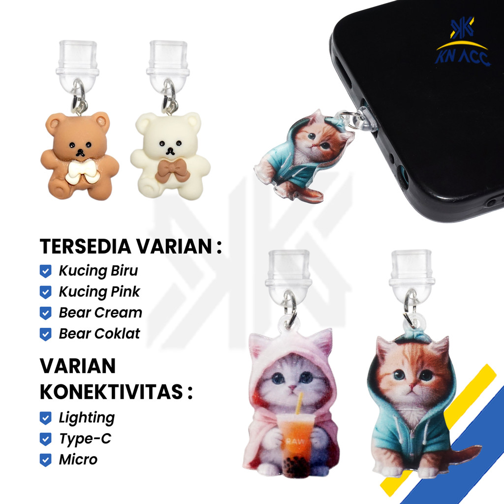 [KN ACC] PLUG COVER CUTE CHARACTER CHARGER CHARGING PORT COVER