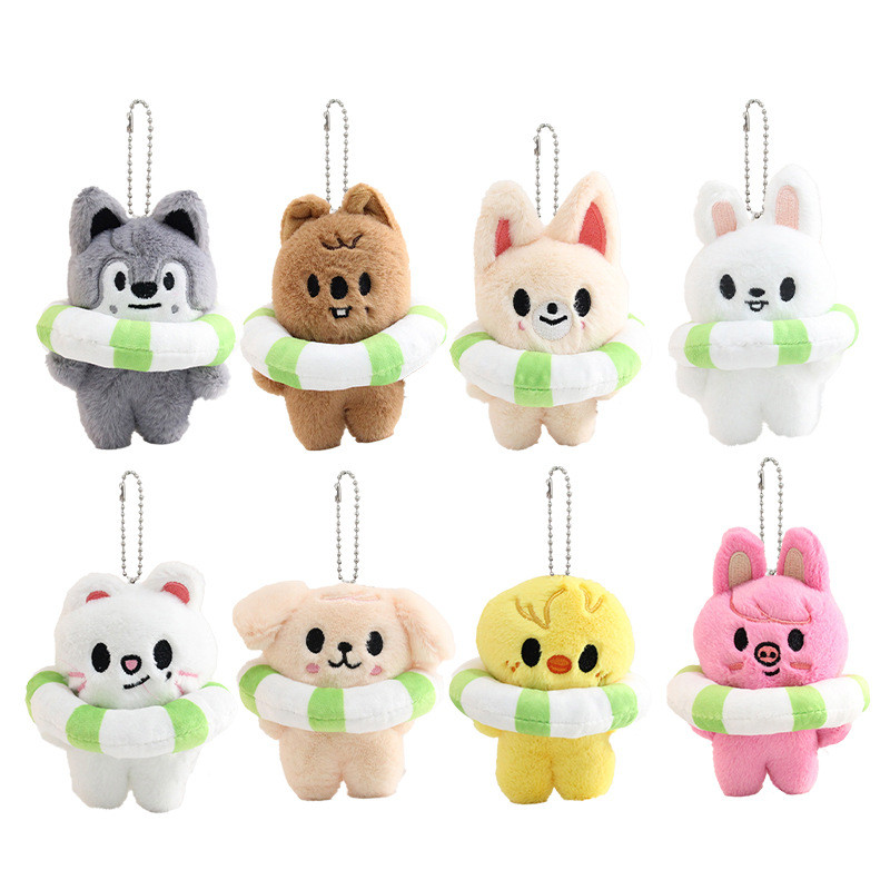 เกาหลีเกาหลี Wandering เด็กว่ายน้ํา Hoop ตุ๊กตา skzoo Lee Longfu พวงกุญแจกระเป๋าจี้น่ารัก Hula Hoop ตุ๊กตาผ้าฝ้าย