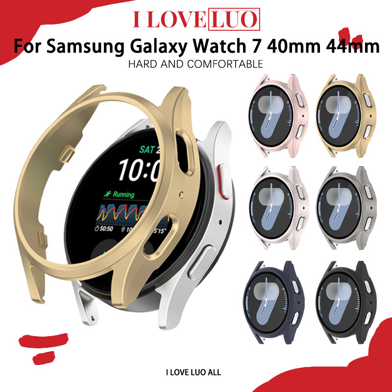 เปลือกแข็งกลวง for Samsung Galaxy Watch 7 40mm 44mm ฟิล์มป้องกันหน้าจอเฟรม PC ไม่มีฝาปิดบัฟเฟอร์ฟิล์ม