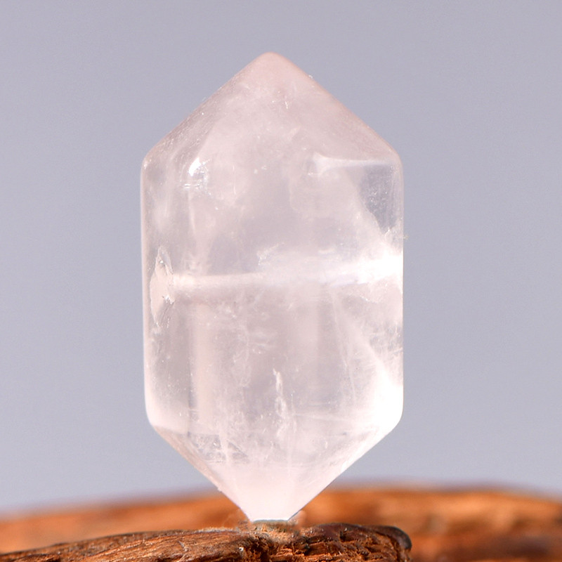 5A ธรรมชาติ Rose Quartz Pillar ลูกปัดเดี่ยว DIY ลูกปัดคริสตัลทําด้วยมือเครื่องประดับทํา