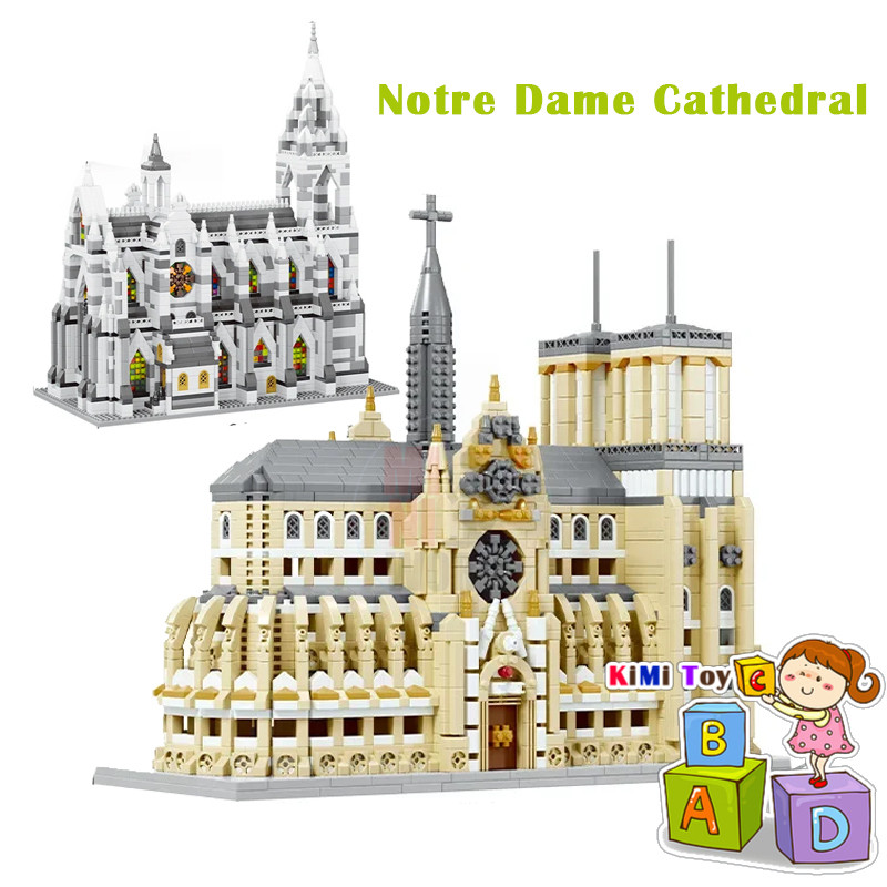 Notre Dame Cathedral Cologne Cathedral สถาปัตยกรรม Street View Building Blocks ชุดเครื่องประดับของขวัญของเล่นสําหรับเด็กหญิงและเด็กชาย