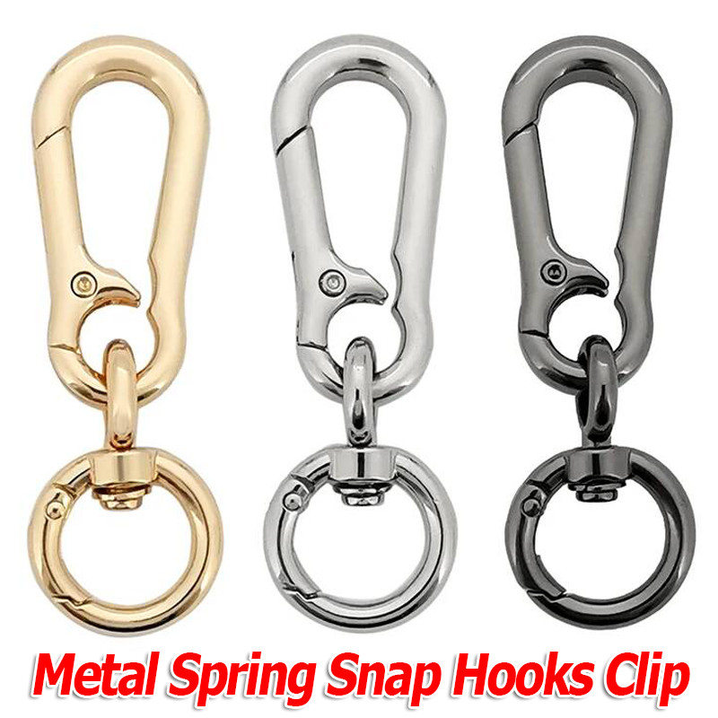 คลิปตะขอสแน็ปสปริงโลหะ / พวงกุญแจรถสําหรับงานหนัก / หัวเข็มขัดหมุนสปริง ตะขอเกี่ยวพวงกุญแจคาราบิเนอร์