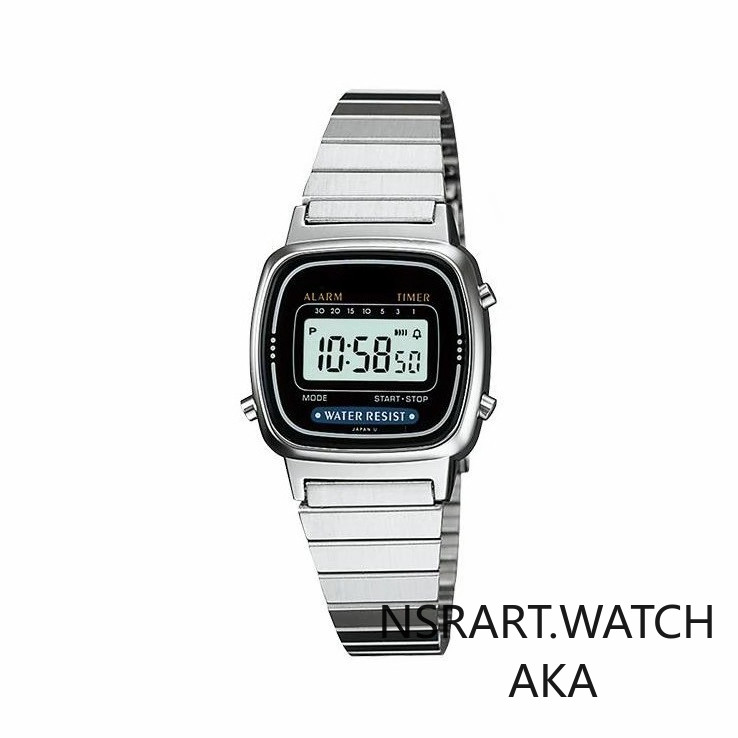 NSTART Ladies Girls Retro Vintage Mini Dial Digital Quartz นาฬิกาสแตนเลส La670 La-670 La-670wa ยี่ห้