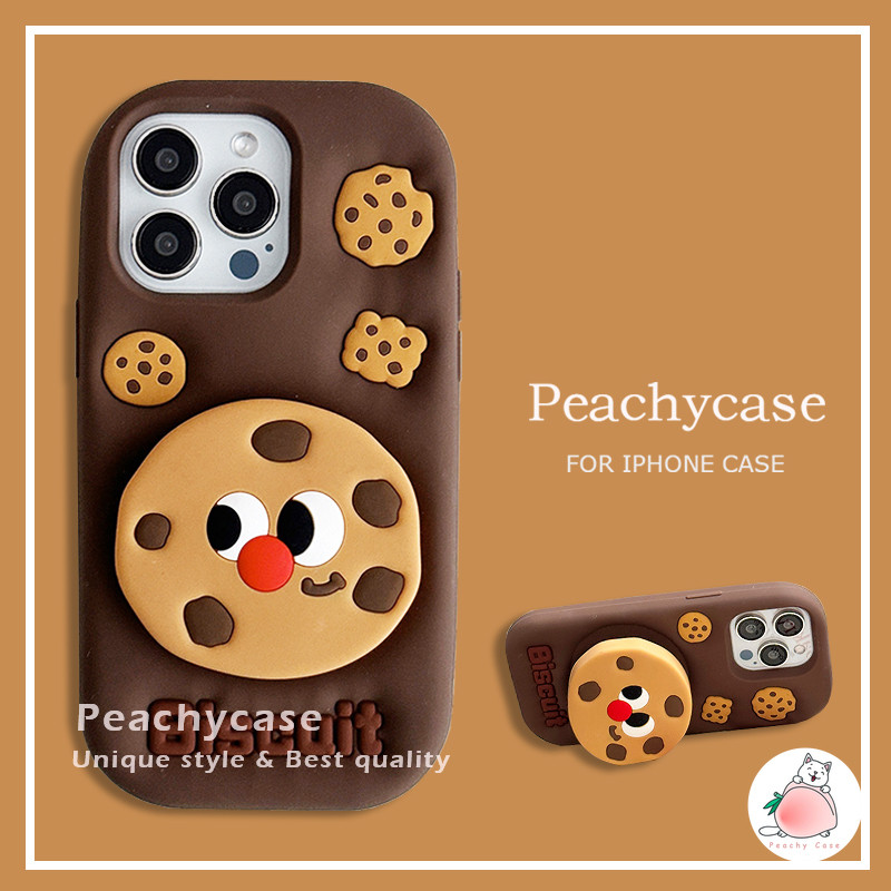 คุกกี้ตลกบิสกิตยืดขาตั้งซิลิโคนเคสโทรศัพท์เข้ากันได้สําหรับiphone 16 15 14 13 12 Pro Max 11 16Promaxสกปรกปกหลังเปลือกมือถือ