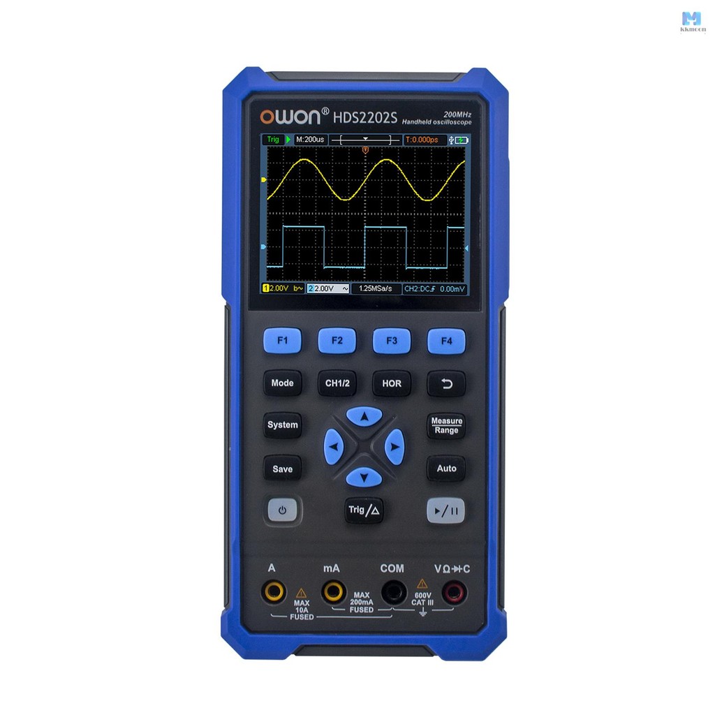 Owon HDS2202S 3 in 1 มือถือดิจิตอล Oscilloscope มัลติมิเตอร์ Waveform Generator 200MHz 1GSa/s Dual ช