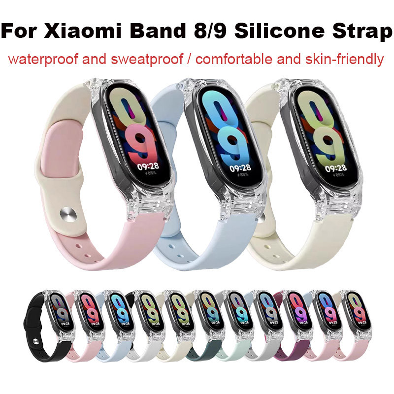 สาย xiaomi band 9/8 สายซิลิโคน สายนาฬิกา + เคสป้องกัน 2 in 1 กันน้ำและกันเหงื่อ - รูปที่ 2
