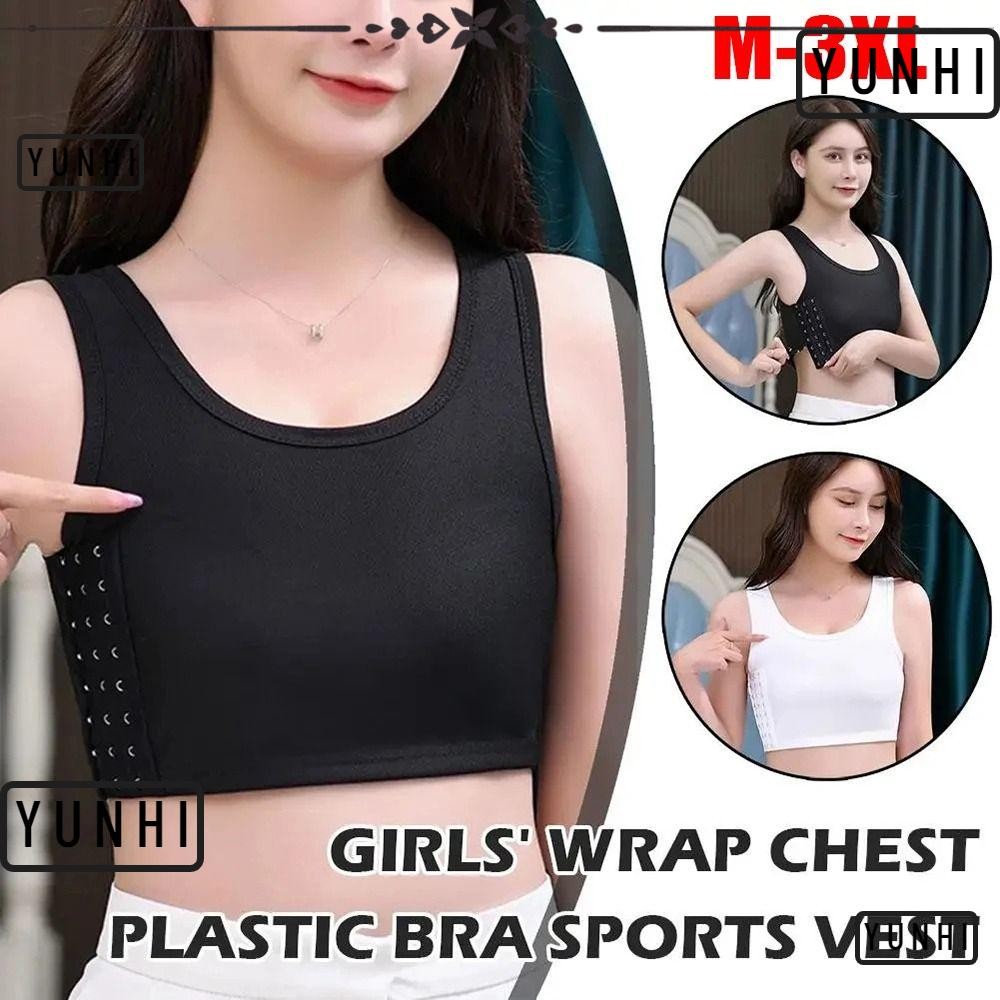 Yunhi เครื่องไสหน้าอก, เสื้อกั๊กแบนรัดตัวเต้านมเสื้อกล้าม, เสริม M-3XL ชุดชั้นในเลสเบี้ยนทอม Breast Binder