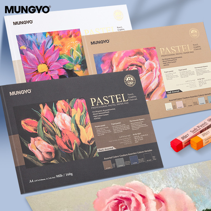 Mungyo A3/A4 ชอล์กหนังสือหมึกกระดาษพิเศษ 160 กรัมผงหนาสองด้านเนื้อหนังสือภาพวาดสีพาสเทล ANGEL MARK