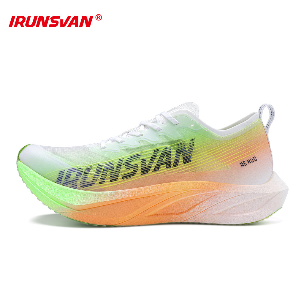 Irunsvan 24066 สีใหม่ HEAT2.0PRO Racing เกรดสีดําทองแผ่นคาร์บอนรองเท้าวิ่งมาราธอน