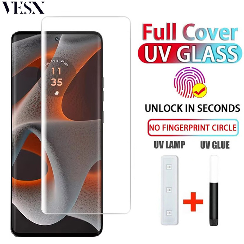 ฟิล์มกระจก UV สำหรับ Motorola Moto Edge 50 40 30 Fusion X50 Ultra S50 Neo G85 4G 5G 2023 2024