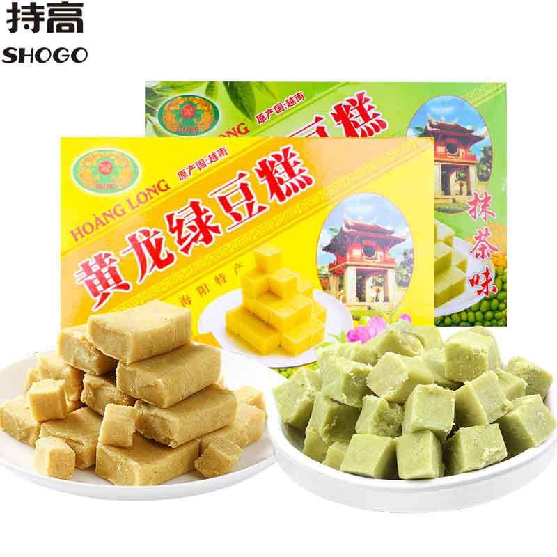 เวียดนามนําเข้า Huanglong Mung Bean เค้ก 200g รสมัทฉะแบบดั้งเดิม Pastry ของว่างพิเศษ Nostalgic Casual Snacks 10.24