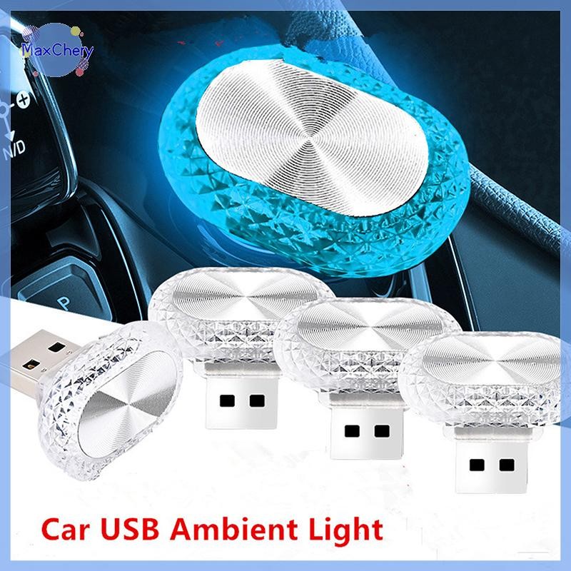 Mchy> แบบพกพารถ USB Ambient Light Mini LED ตกแต่งบรรยากาศโคมไฟสําหรับ Auto ภายในสภาพแวดล้อมแสงคอมพิวเตอร์ปลั๊กเล่นใหม่