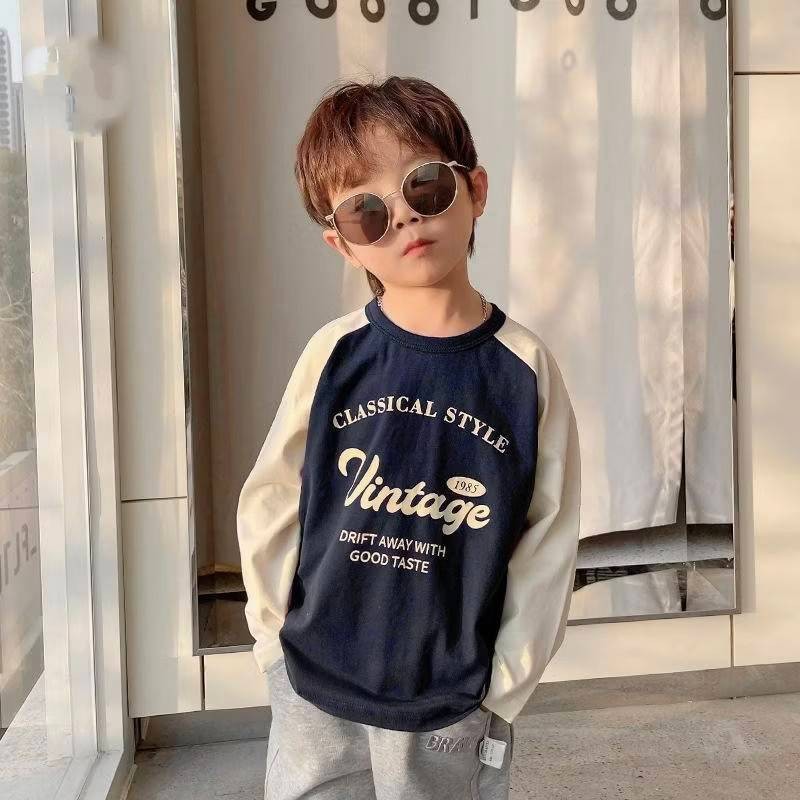 พร้อมส่ง🎆🎆เสื้อยืดแขนยาวเด็ก พิมพ์ลาย แบบยืดหยุ่น สวมใส่สบาย เหมาะสำหรับฤดูหนาว🎆🎆