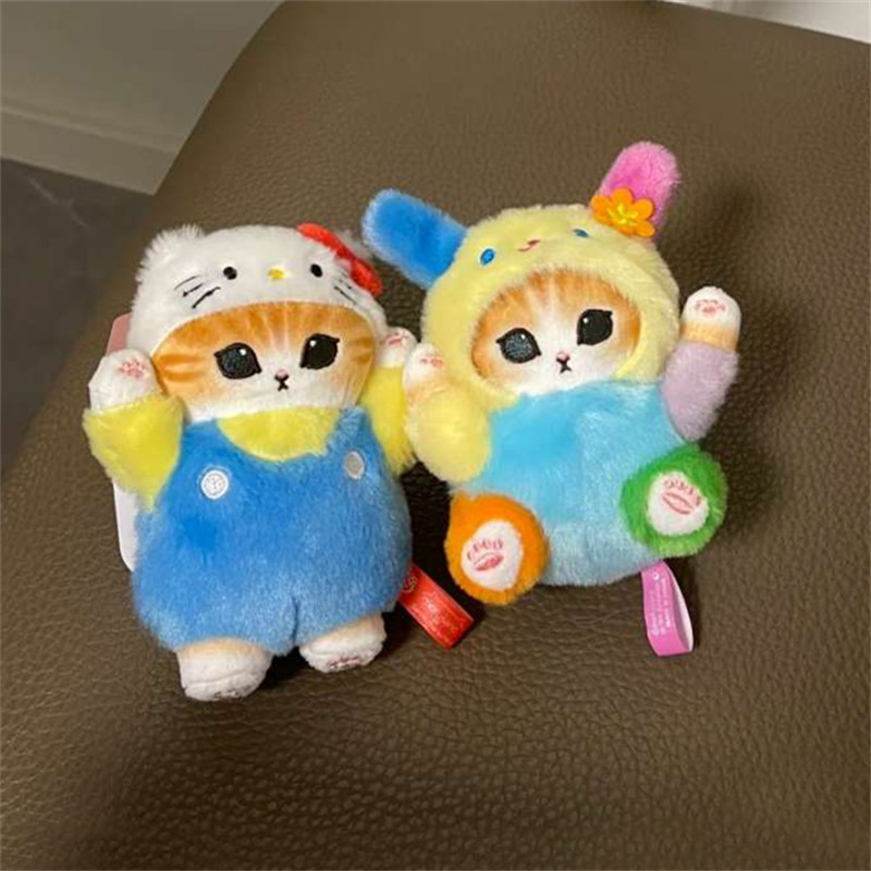 ญี่ปุ่นอะนิเมะ Mofusand พวงกุญแจแมว Shark Cat ตุ๊กตา Plush Kuromi ตุ๊กตาของเล่นพวงกุญแจสําหรับกระเป๋าตกแต่ง