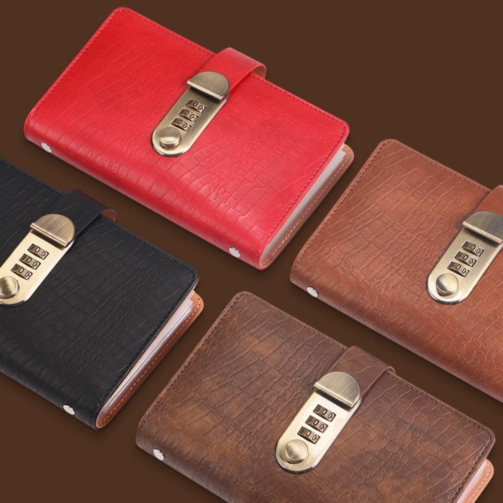 เครื่องผูกท้าทายซองจดหมาย 100 ซอง, หนัง PU พร้อมรหัสผ่านล็อคประหยัดเงินโน๊ตบุ๊ค, หนังสือเล่มเล็กเก็บธนบัตรกันน้ําแบบใช้ซ้ําได้หนา - รูปที่ 6