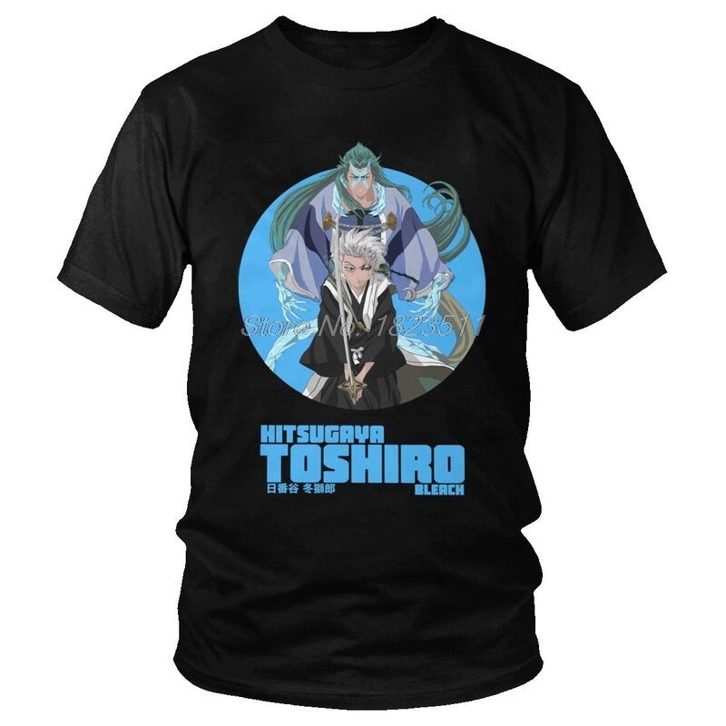 Tvoe มังงะ Toshiro Hitsugaya T เสื้อผู้ชายแขนสั้นผ้าฝ้ายเสื้อยืดอะนิเมะ Bleach Tees Top Harajuku Tsh