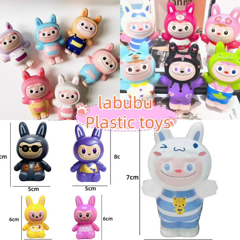 4ชิ้น/เซ็ตใหม่น่ารักน่ารักลาบู พลาสติกของเล่นเค้กตกแต่งสก์ท็อปเครื่องประดับของขวัญ