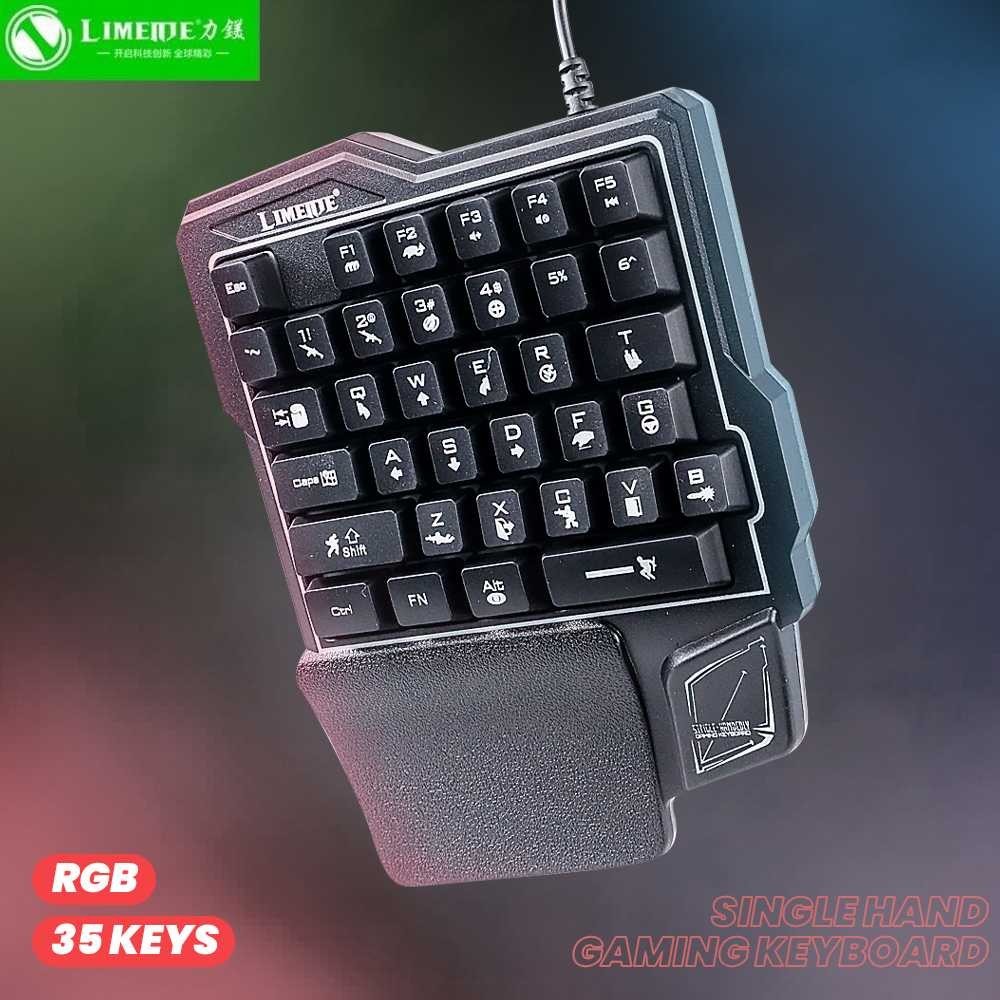 LIMEIDE Single Hand Gaming Keyboard RGB 35 Keys Wired - GK103 [ IG Store ]