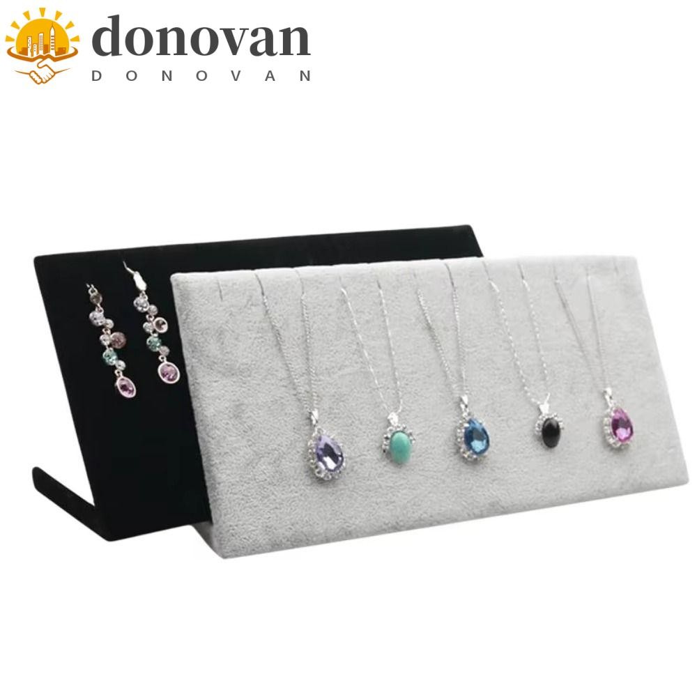 แท่นโชว์สร้อยคอดอนวาน, ตู้โชว์ต่างหูแบบเรียบง่ายที่สร้างสรรค์, ชั้นวางโชว์เครื่องประดับกํามะหยี่สีดํารูปตัว ล แฟชั่นแสดงเครื่องปร