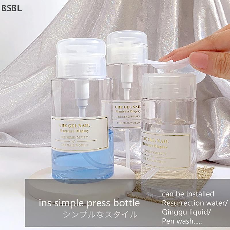 Bsbl ขวดรีฟิลทําความสะอาดเล็บคอนเทนเนอร์กดปั๊มเปล่า BL