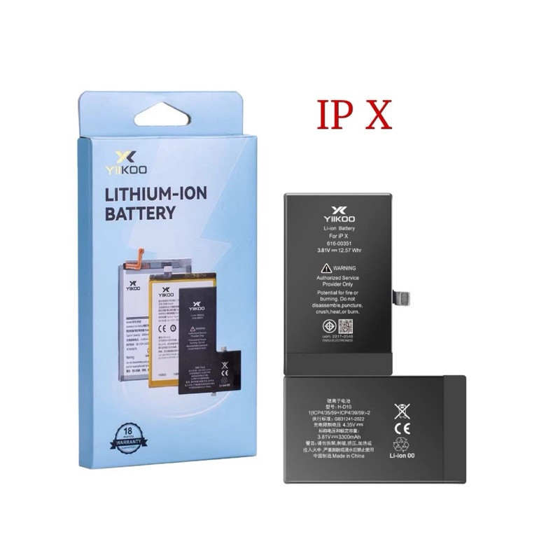 แบตเตอรี่มือถือ สำหรับ IPhone X.XR.XS.XSmax รับประกัน18เดือน แถมชุดไขควงน้ำยา Battery Yiikoo ของแท้1