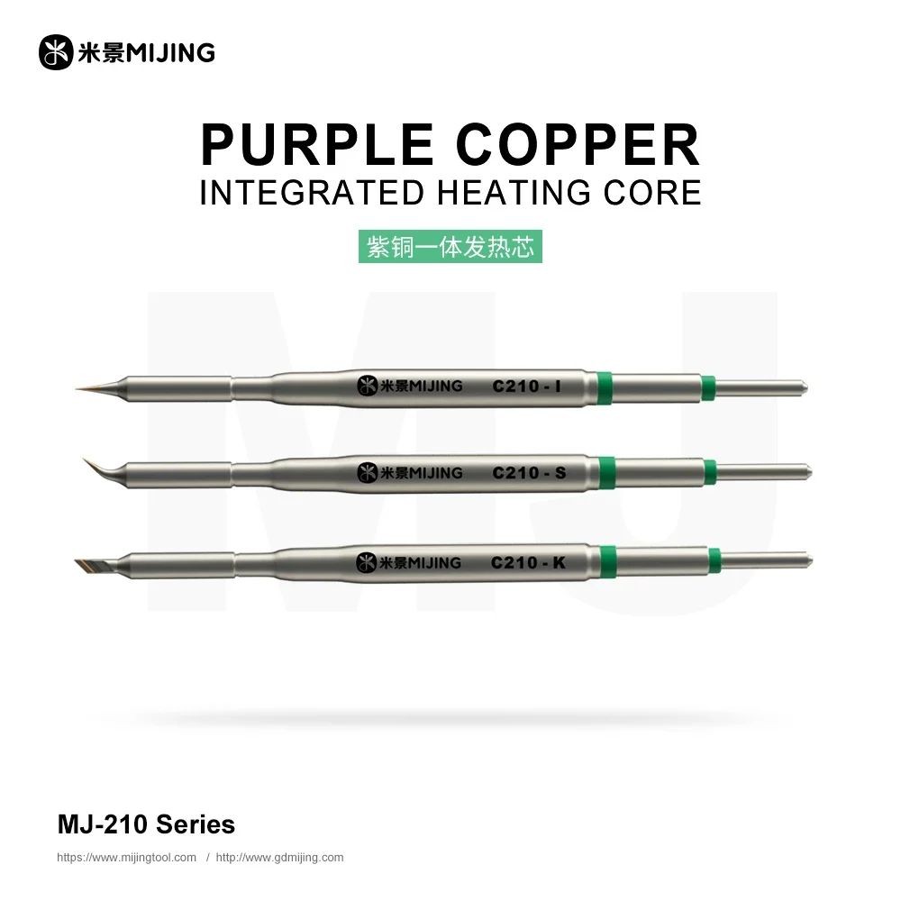 Mijing C210 Series เคล็ดลับหัวแร้งแบบบูรณาการและแกนความร้อนที่มีประสิทธิภาพการนําความร้อนอุณหภูมิการกู้คืนชุดเครื่องมือมือ