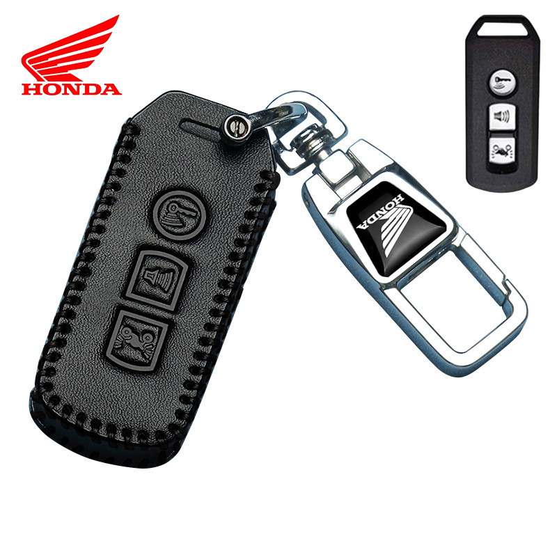 เคสกุญแจรีโมทหนังแท้สําหรับ Honda SH Mode/SH 125-150/SH150(vn)/PCX150/ PCX/ADV/FORZA 300 /NS110R/ฝาครอบกุญแจสกู๊ตเตอร์พวงกุญแจ