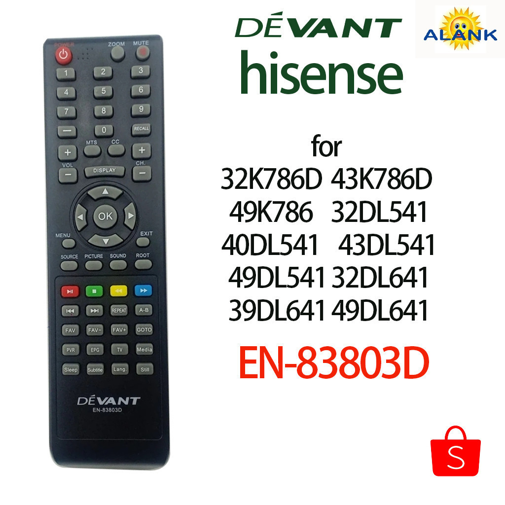เหมาะสําหรับ hisense/DEVANT สมาร์ททีวีรีโมทคอนโทรลอินฟราเรด EN-83803D 32K786D 43K786D 49K786 32DL541
