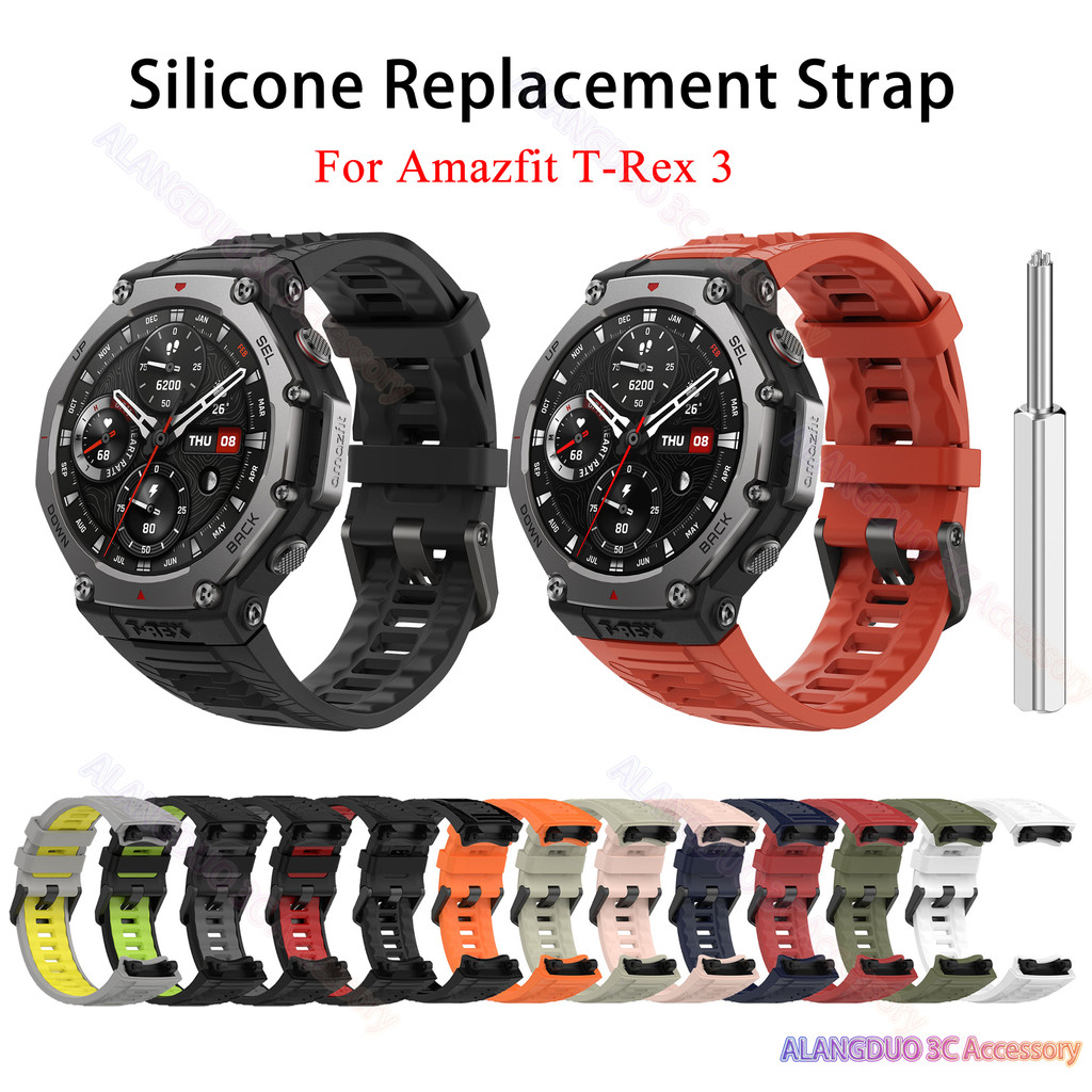 Amazfit T-Rex 3 สายซิลิโคนอ่อนนุ่มสําหรับ Xiaomi Amazfit T Rex TRex 3 สมาร์ทวอท์ชกีฬาเปลี่ยนสายรัดข้อมือ