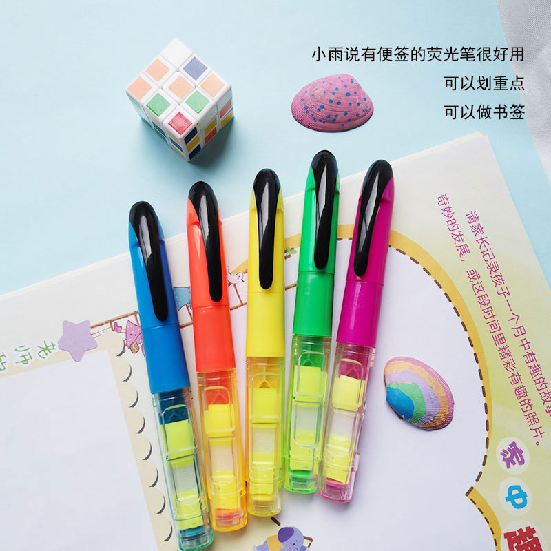 sharpie creative marker แปรงไฮไลท์ ปากกาโน้ตแปะมัลติฟังก์ชั่นที่กําหนดเอง post-it note highlighter ภ