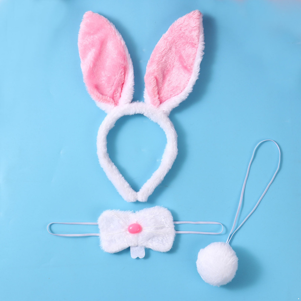 Zaldita สาวกระต่ายคอสเพลย์เครื่องแต่งกาย Kawaii หางกระต่ายหูจมูกผม Hoop หญิงน่ารักตุ๊กตาลูกโลหะ Butt Anal Plug เซ็กซี่ผู้หญิงคนรักของขวัญวันวาเลนไทน์คู่เกม Props