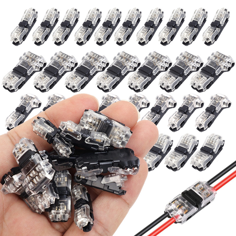 ขั้วต่อสายไฟชนิด H/T สากล 22-18AWG แถบ LED ไร้บัดกรีสายสัญญาณเสียงรถยนต์ Quick Terminal Blocks