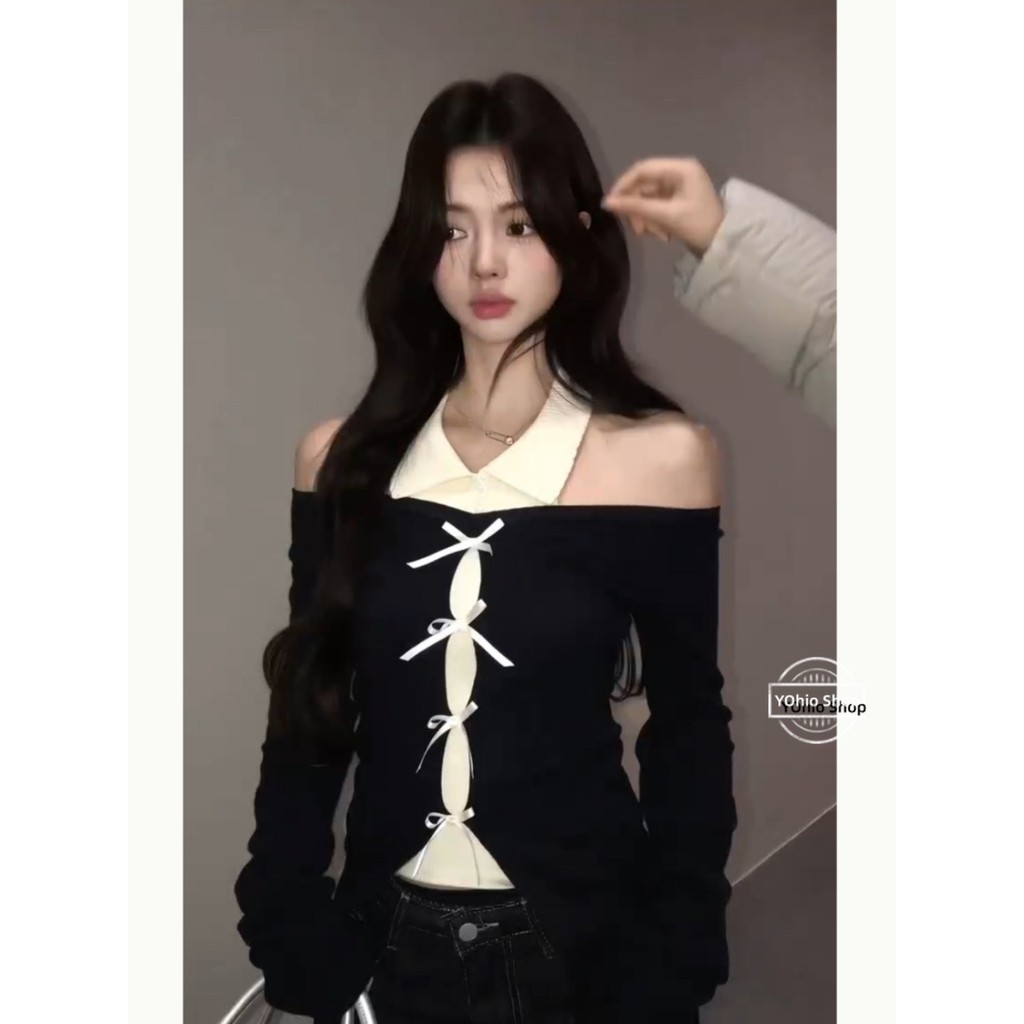 เสื้อถักปมผีเสื้อประกบฤดูใบไม้ร่วงของเด็กผู้หญิง